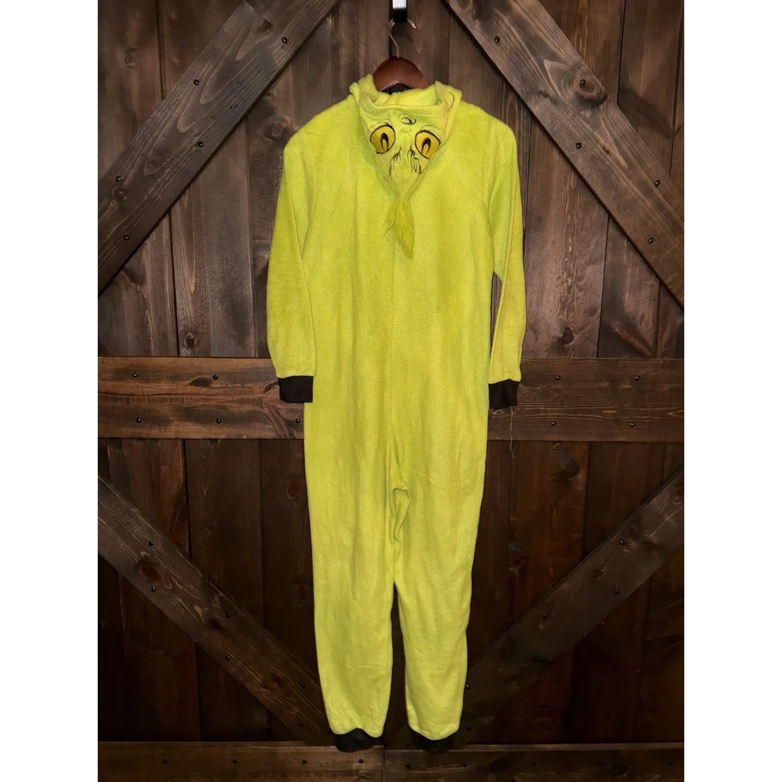 Dr. Seuss Women's Sz Small S 3/5 The Grinch Hooded Costume Pajama Jumpsuit - Image 4