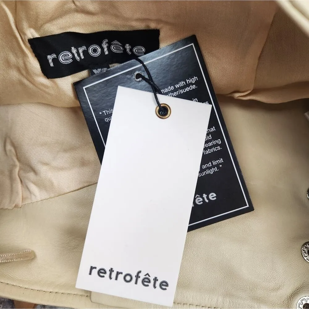 Retrofete Leather Willa Skirt in Pistachio Shell Cream Size XS NWT Mini - Image 6
