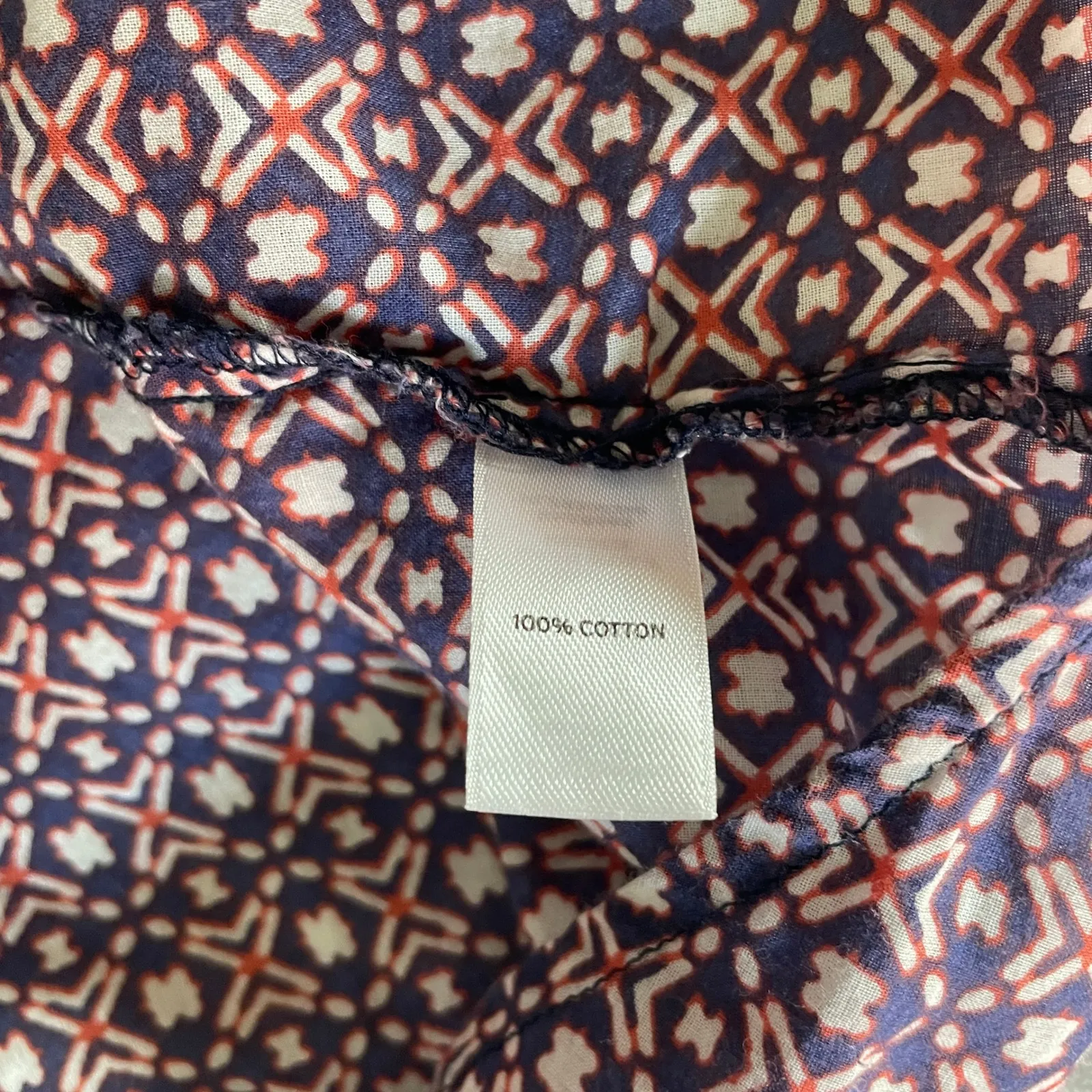 Geometric Print Artsy Button Down Shirt size XS Pink Blue Retro Corpcore Office - Image 9