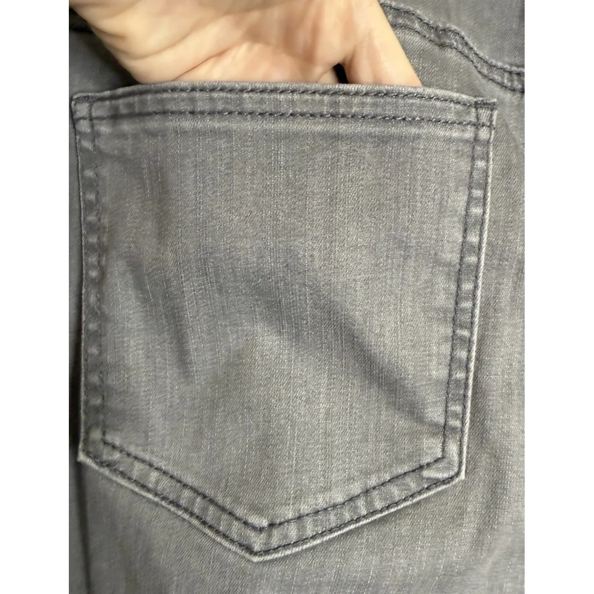 Chicos 2.5 US 14 Slimming Girlfriend Slim Leg‎ Ankle Grey Denim Jeans Rhinestone - Image 4