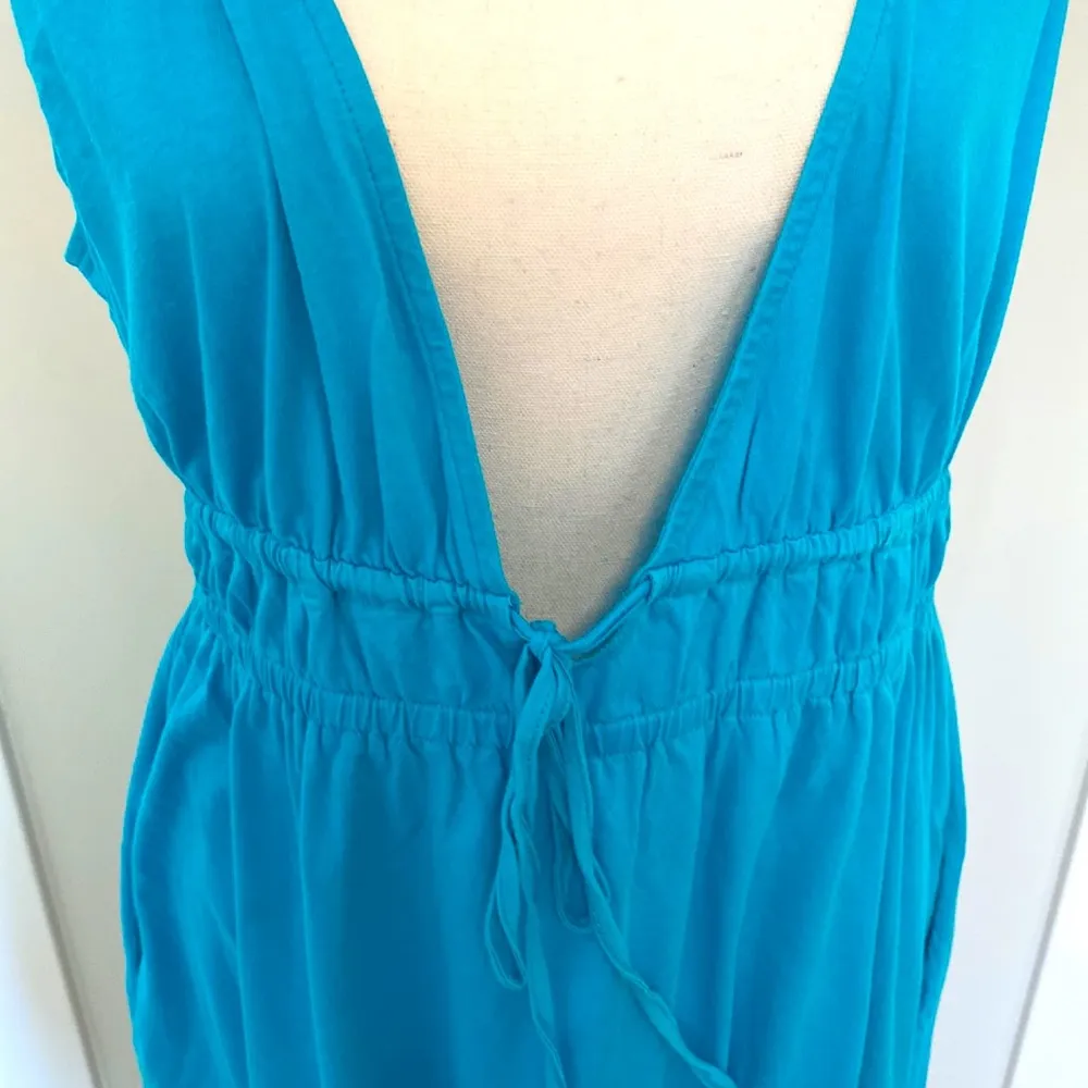 Lands’ End|| Aquamarine swimsuit coverup with drawstring waist and POCKETS!! - Image 2