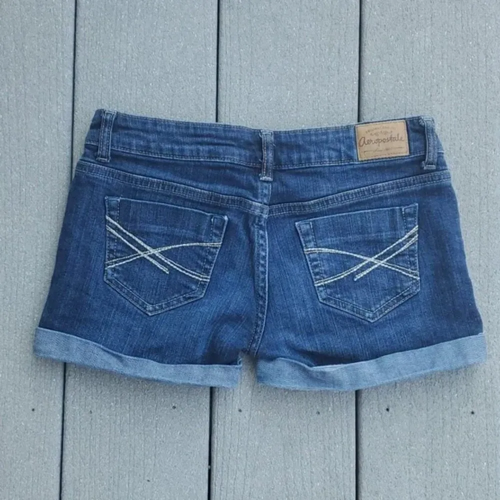 Aeropostale Cuffed Hem Dark Wash Jean Shorts | Aeropostale Jean Shorts - Image 7