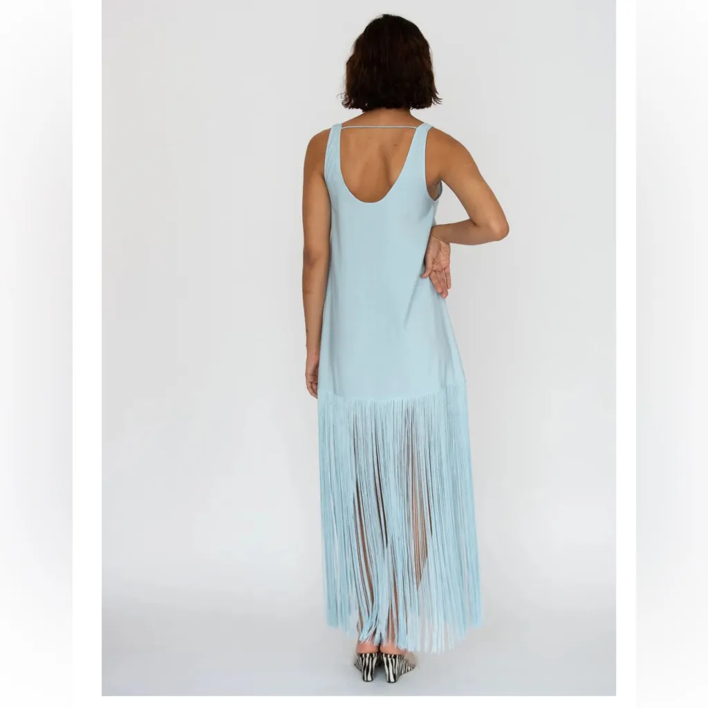 MR.LARKIN TASSEL SLIP DRESS, ICE BLUE S - Image 6