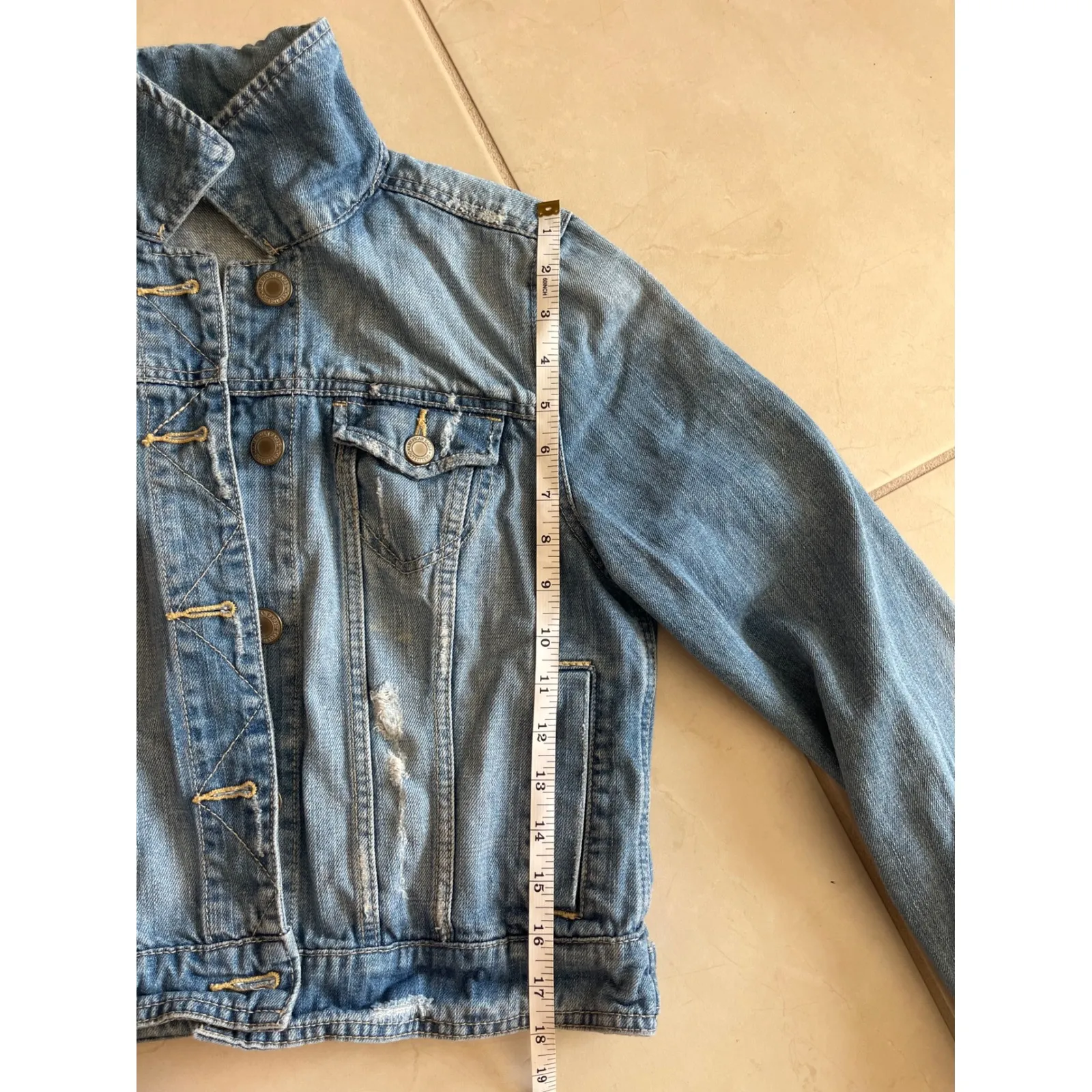 American eagle denim Jean jacket large - Image 5