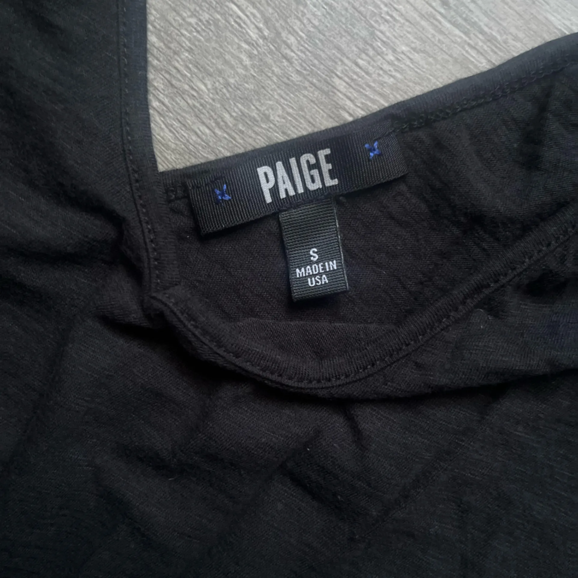 Paige Black Knot Strap Sleeveless Cotton Modal Tank Top Size S Classic Basic - Image 2