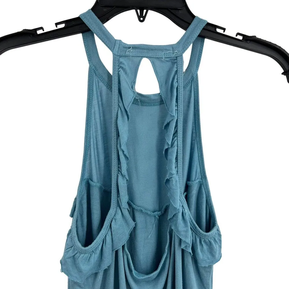 LAMade Blue Ruffle Tank Small New - Image 4