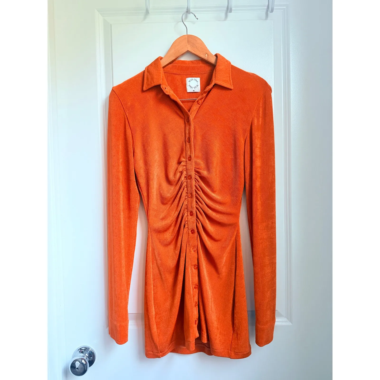 With Jean Andy Dress in Maple Orange XS Blogger‎ Summer Polo LA Spring - Image 4