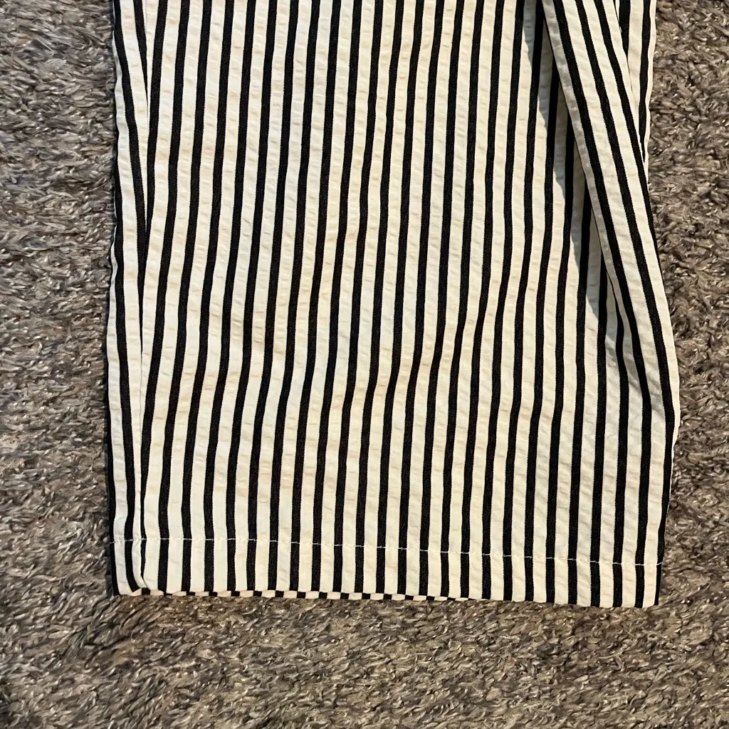 Cider Black and White Striped Straight Leg Pants - Image 5