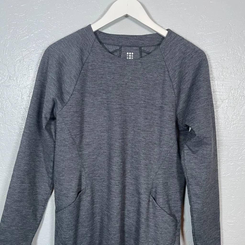 Title Nine Women M Gray She Leads Tunic Ponte Pockets Long Sleeve Athleisure - Image 3