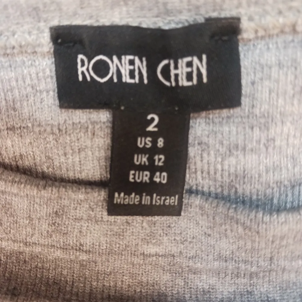 Ronen Chen Gray Angel Wing Sleeved Ribbed Dress Size 2 - Image 3