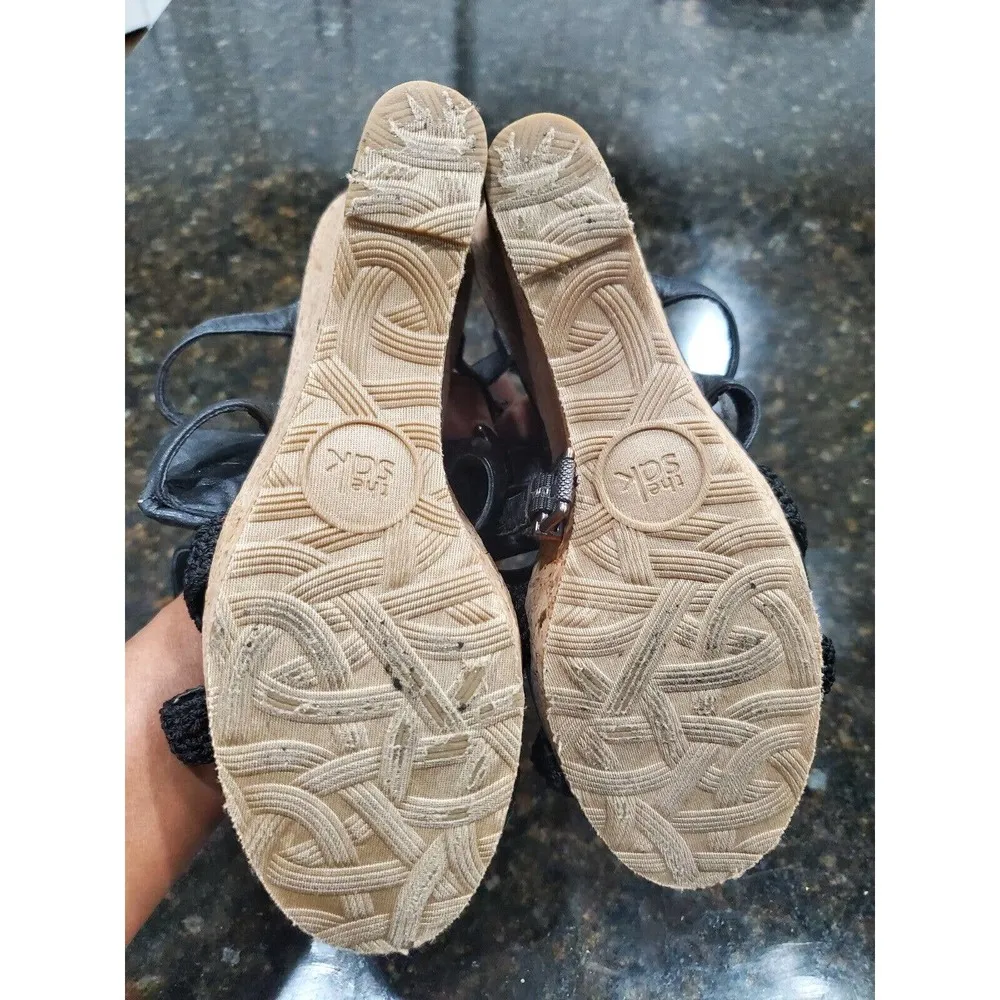 The Sak Women's Black Textile Upper Casual Sling Back Wedges Heel Sandals Size 8 - Image 8