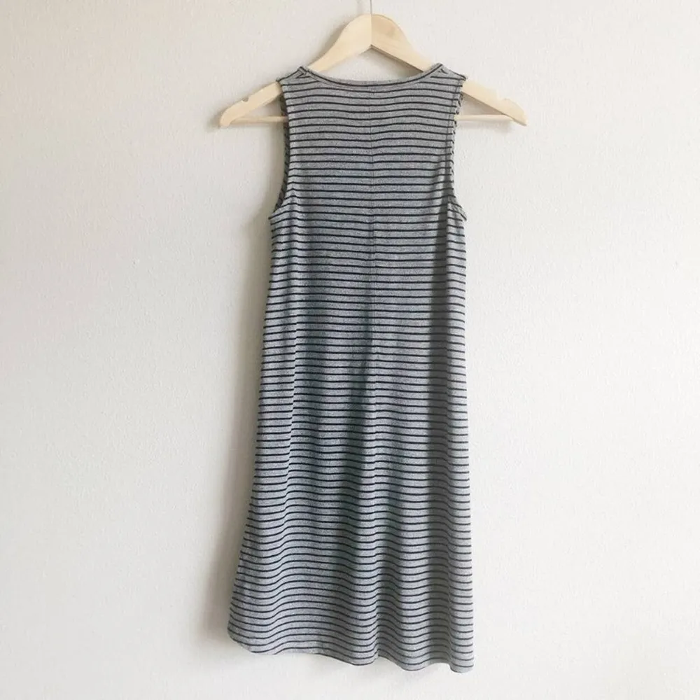 Madewell Highpoint Tank Dress Gray Black Stripe Size Small - Image 5