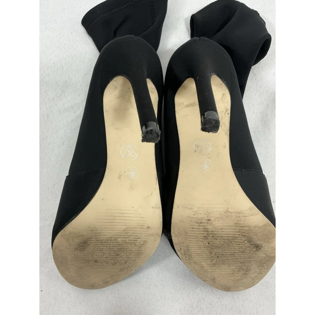 Womans Misguided Pullon Stiletto Ankle Sock Boot Eu 36 Us 5.5/6 Black - Image 7