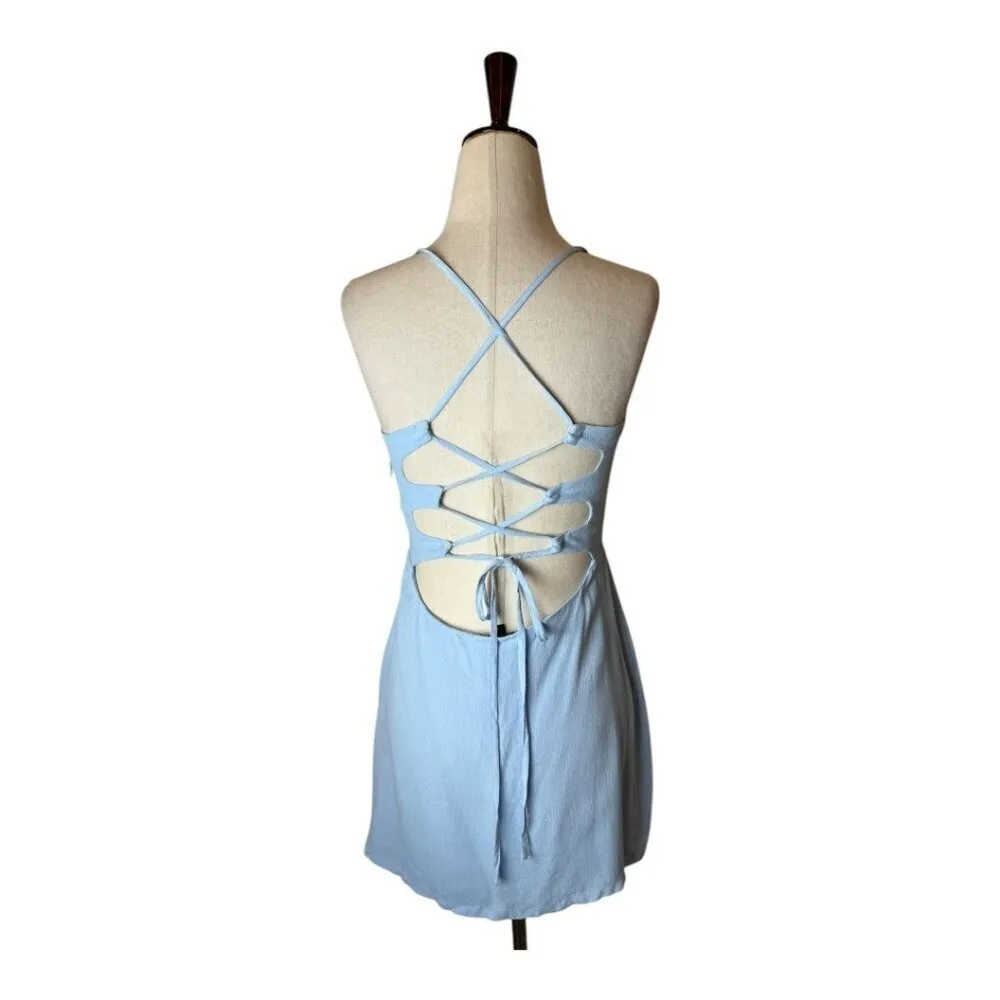 NBD Dress Women Small Blue Lace Up Back Fit And Flare Mini Party Cocktail - Image 4