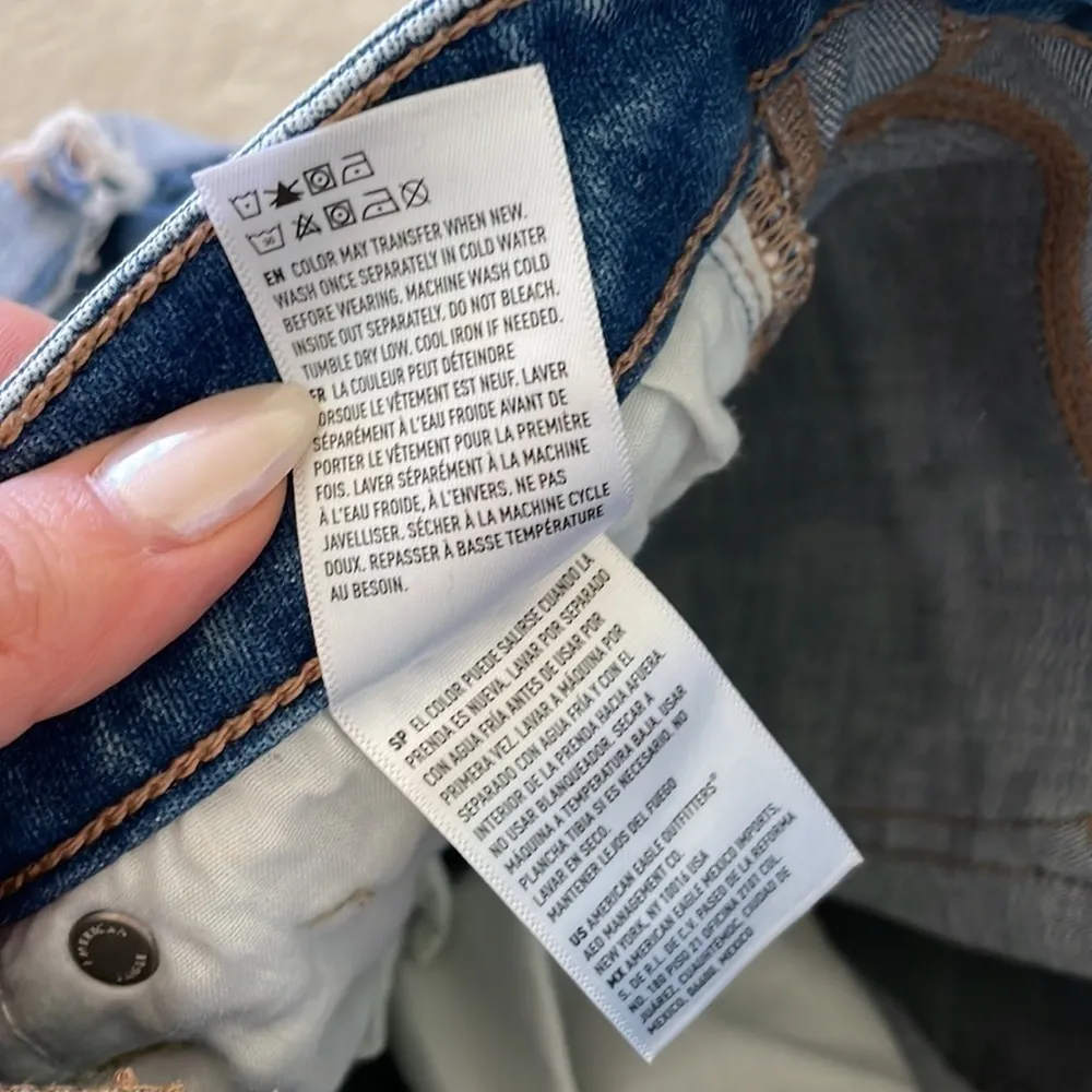 American Eagle AE Next Level Hi-Rise Shortie Denim Distressed Shorts - Image 7