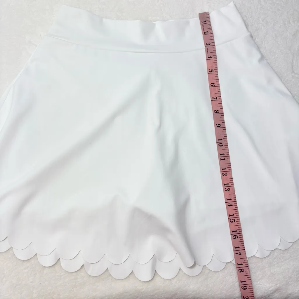 J.Crew‎ Elegant White Scalloped Hem Skort Size M  NEW - Image 6