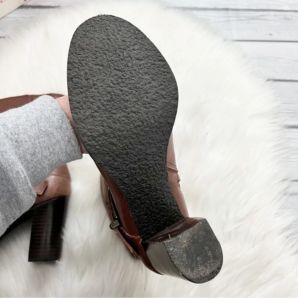 Nine West Tan Leather Heeled Boots - Image 7