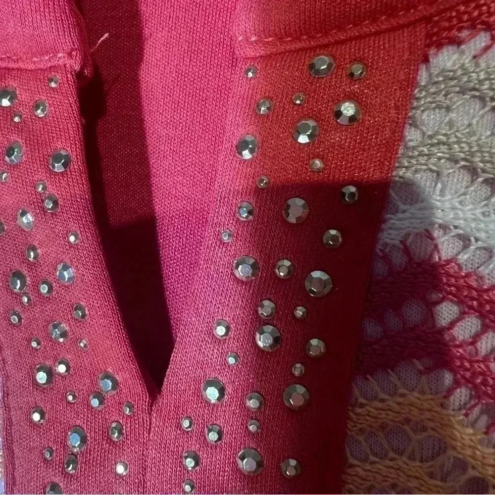 Alfred Dunner tops women's harvest fall orange chevron short sleeve knit size L - Image 4