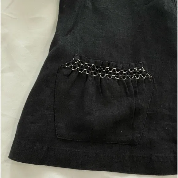 J. Jill 100% Linen Black‎ Button up Jacket Size Medium Petite MP Black - Image 6