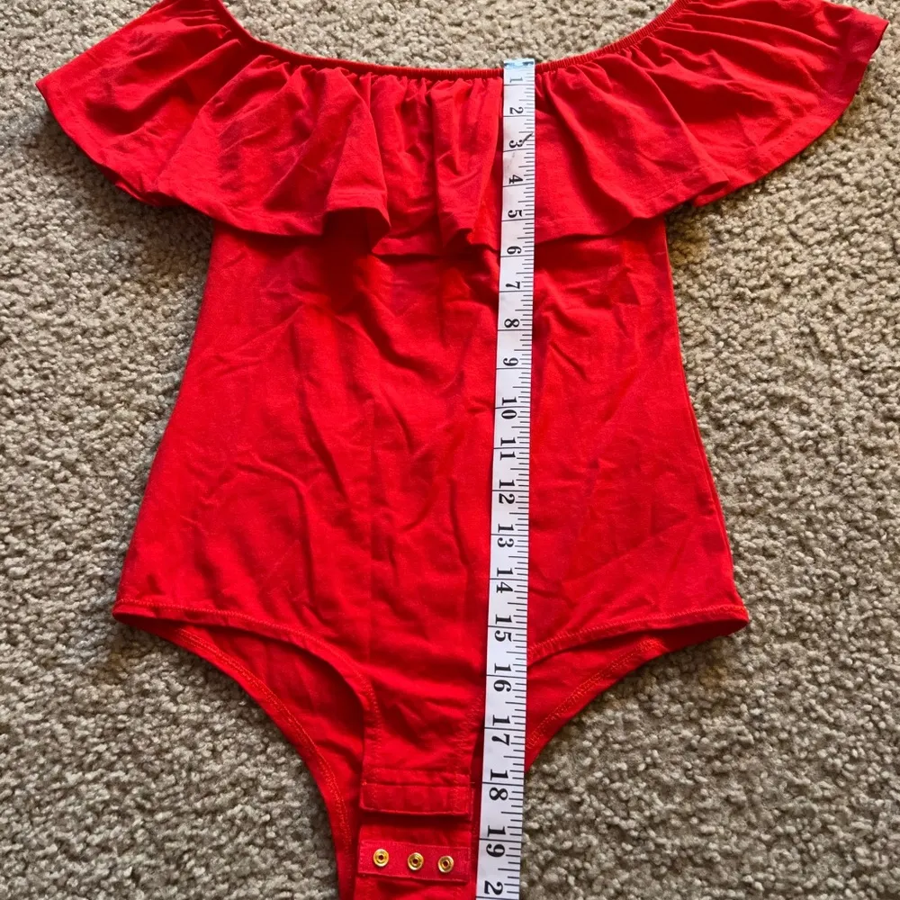 J Crew Off-Shoulder Red Bodysuit - Image 3
