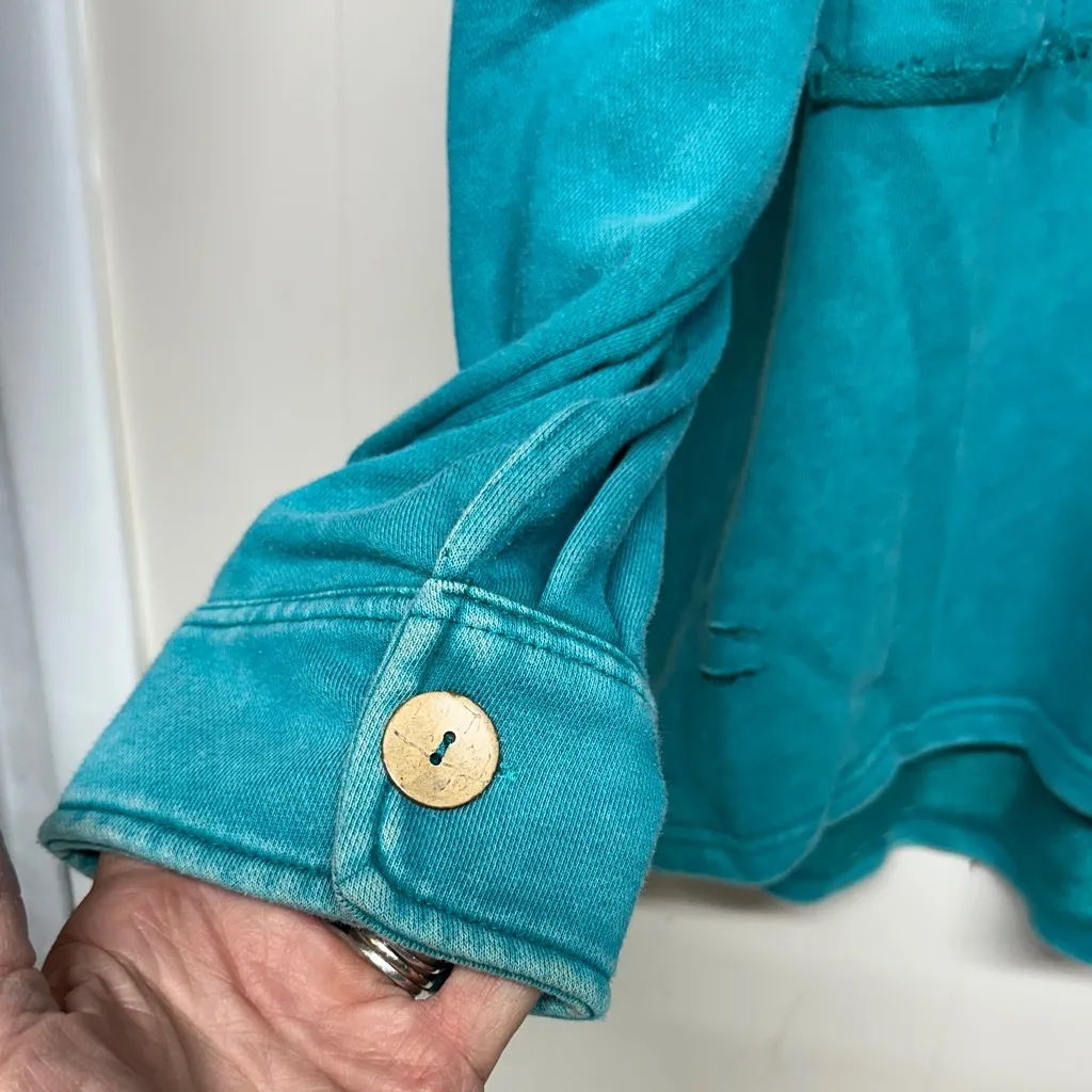 ODDY Distressed Teal Utility Jacket Blue Size XXL - Image 4