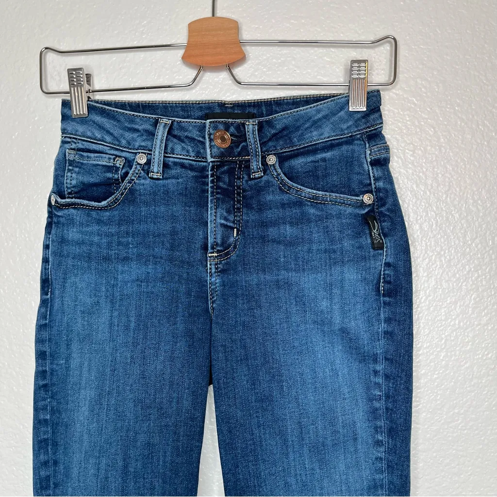silver jeans co the Avery capri denim blue jeans size 24 country western - Image 6