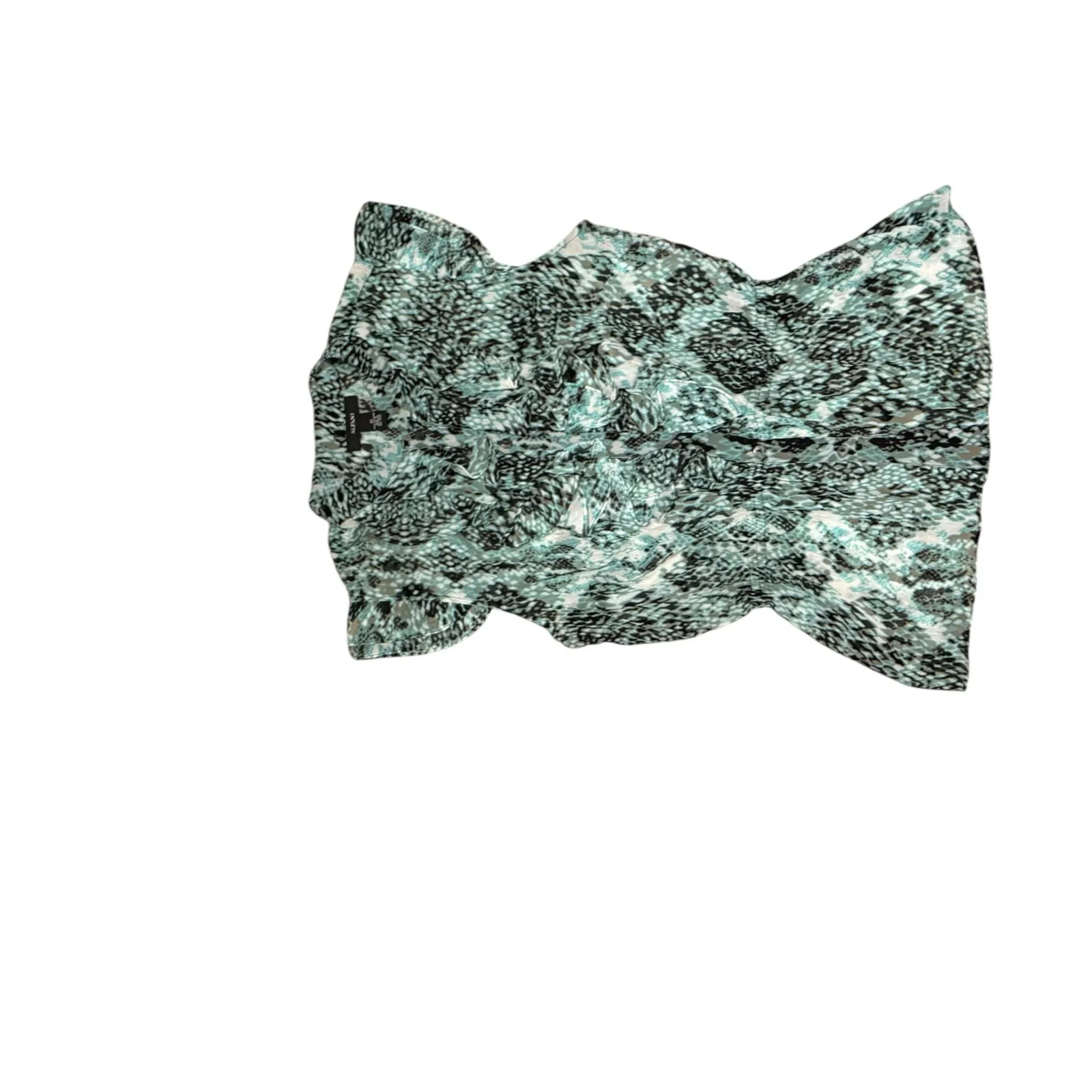 Alfani Sleeveless Ruffle Blouse, Button Up Top Snakeskin Animal Print Womens 10 - Image 13