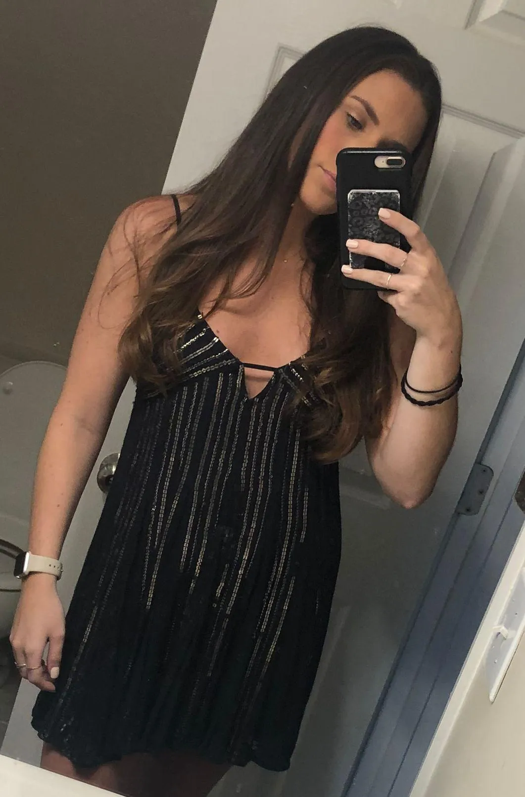 Free People Navy Sequin Dress - Image 2