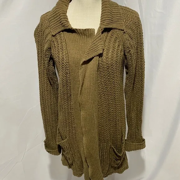 Boden olive green open front cardigan small - Image 2