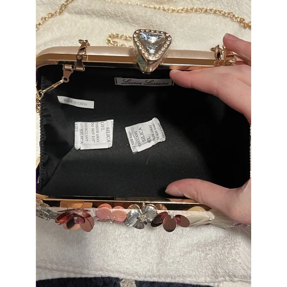 LAUREN LORRAINE Embellished Clutch Evening Bag Bridal Cocktail Prom Handbag NWOT - Image 5
