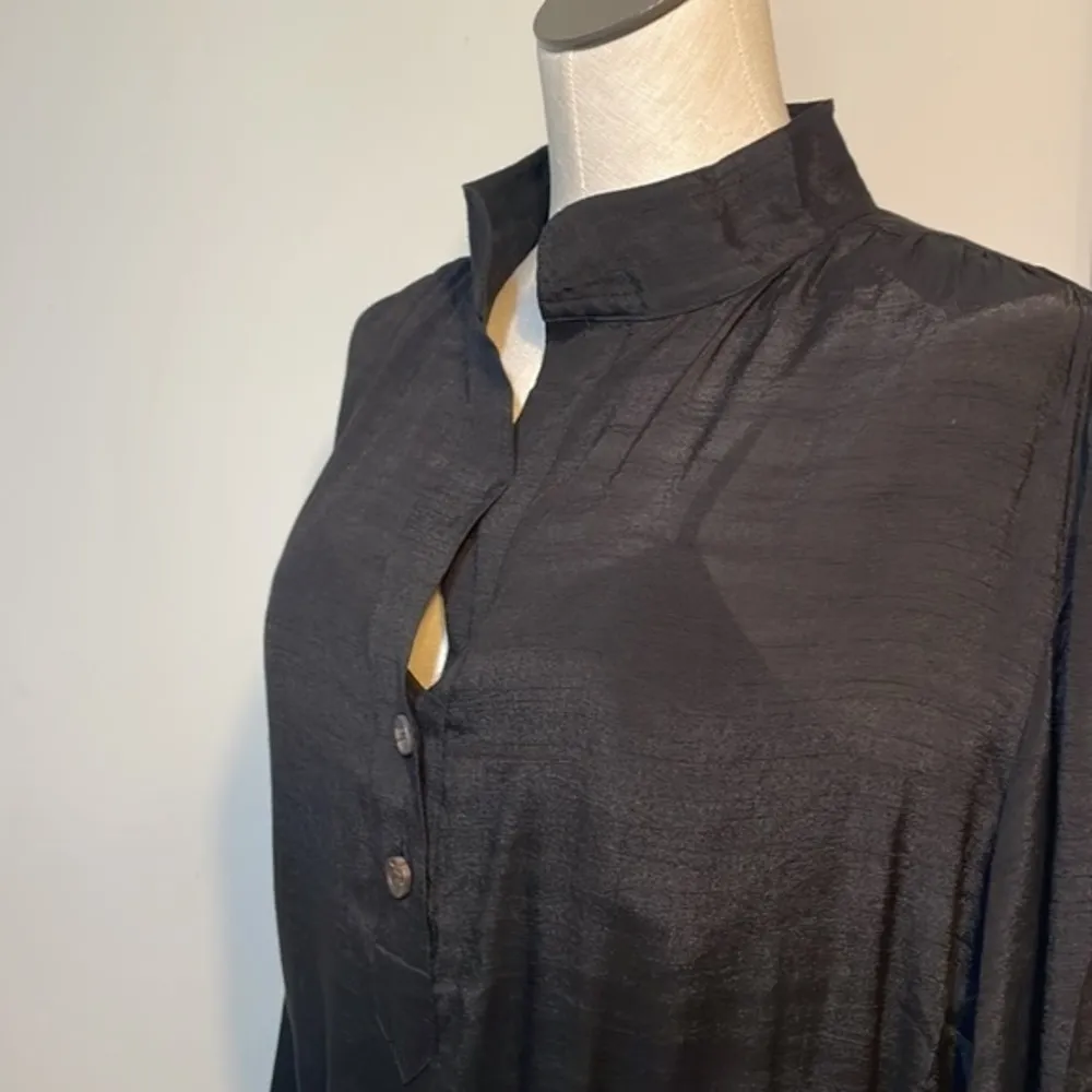 Banana Republic shirt dress black womens cuff long button sleeve NWT Sz small - Image 17