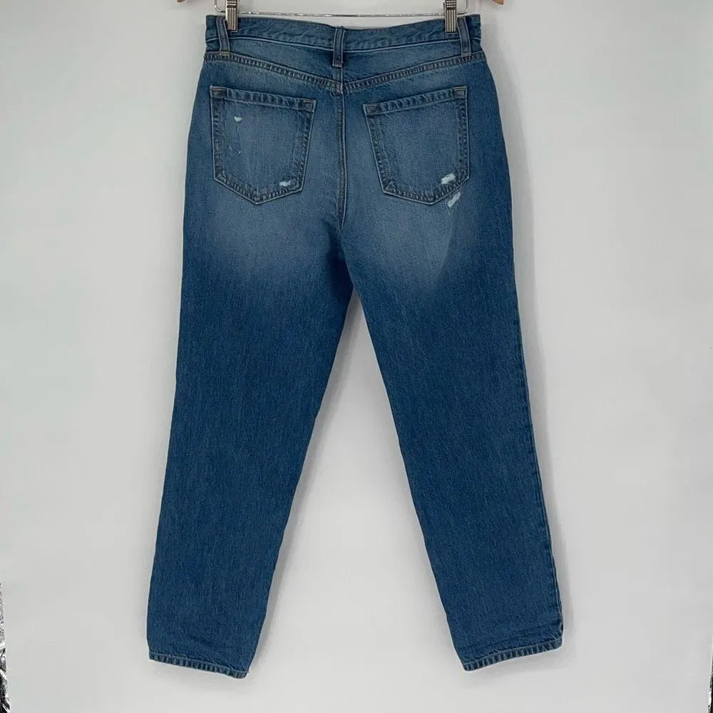 Ann Taylor LOFT Womens Mid Rise Button Fly Distressed Boyfriend Jeans Blue Sz 29 - Image 8