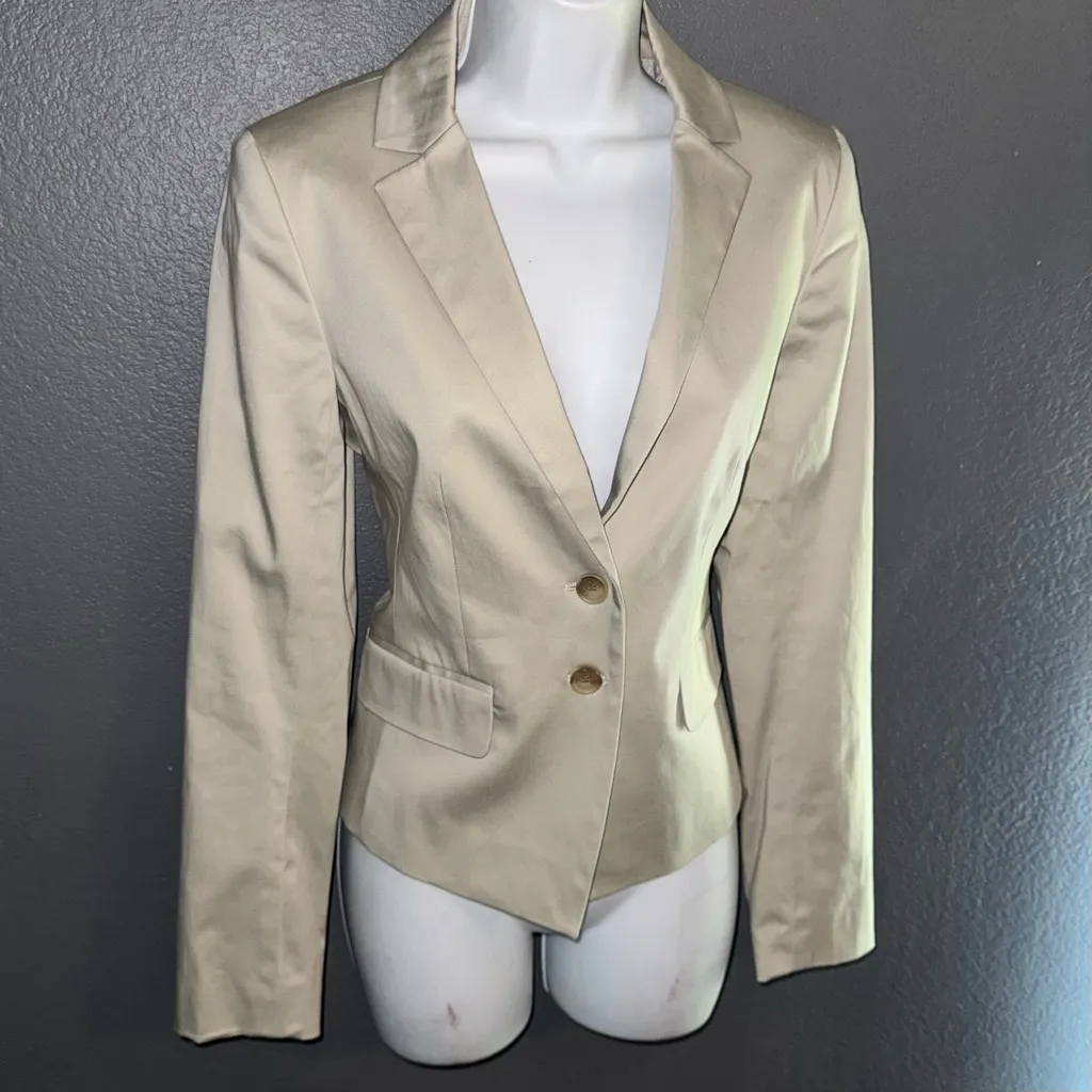 Ann Taylor New w $99 Tags Ivory Beige Two Button Blazer Womens XS 2 - Image 5