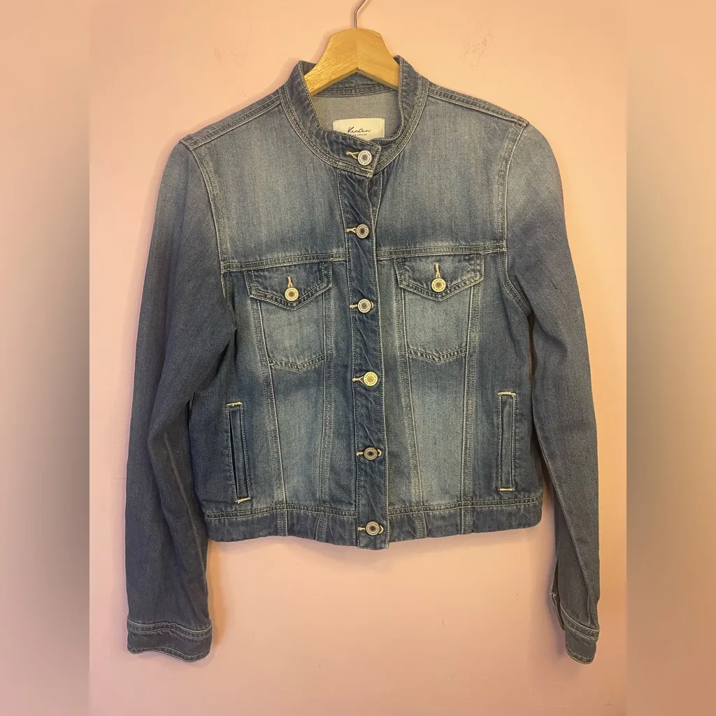 KanCan Classic Denim‎ Jean Jacket Womens Medium Boho Preppy Pockets Blue - Image 3