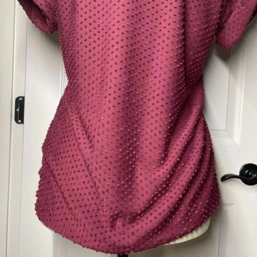 Betseys Boutique Shop women’s Blouse Top Burgundy Textured new Size small Purple - Image 7