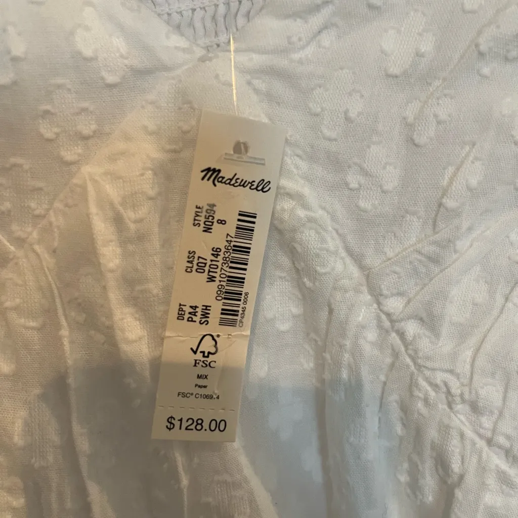 Madewell White cotton dress nwt 8 - Image 6