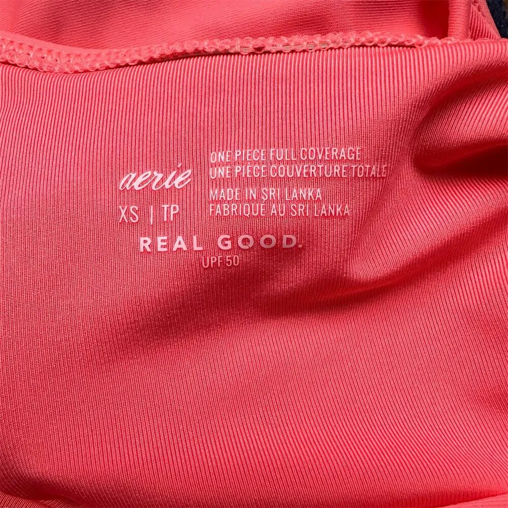 NWT Aerie Women's XS Spicy Coral Cut Out Full Coverage One Piece Swimsuit - Image 6