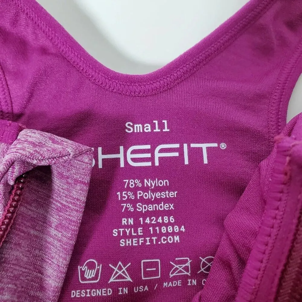 *New SheFit Perfect Lounge Bra Womens Sm Purple Support Sport Athletic Workout - Image 4