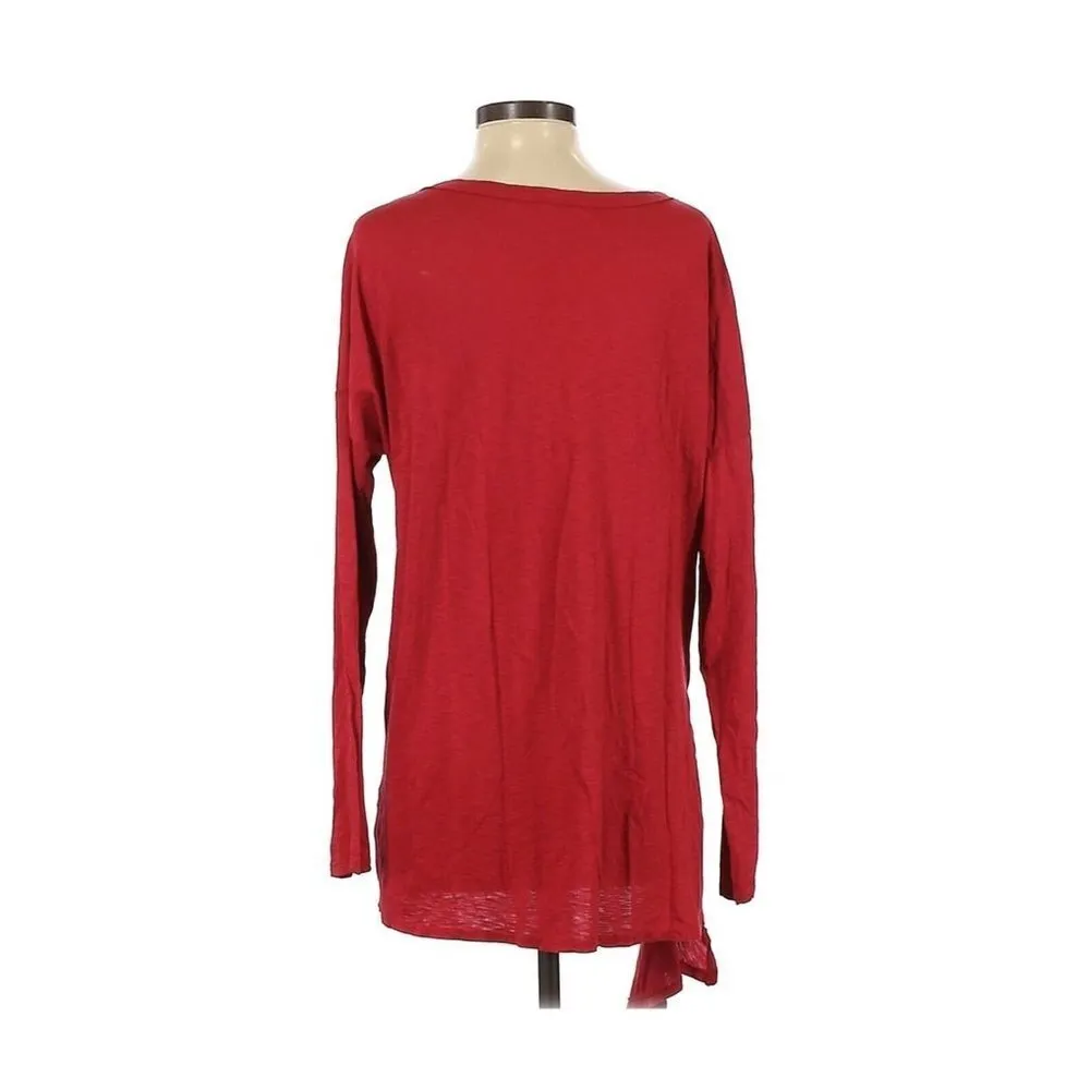Michael Stars Red Solid Long Sleeve Blouse - Image 2