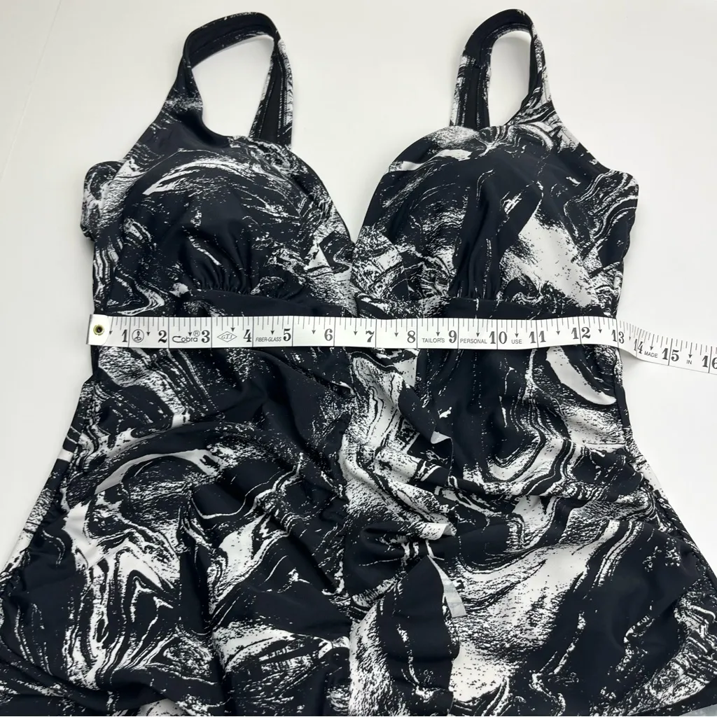 Swimsuits for All Black White One Piece Swimsuit Ruffle Size 16 Bathing Summer - Image 6