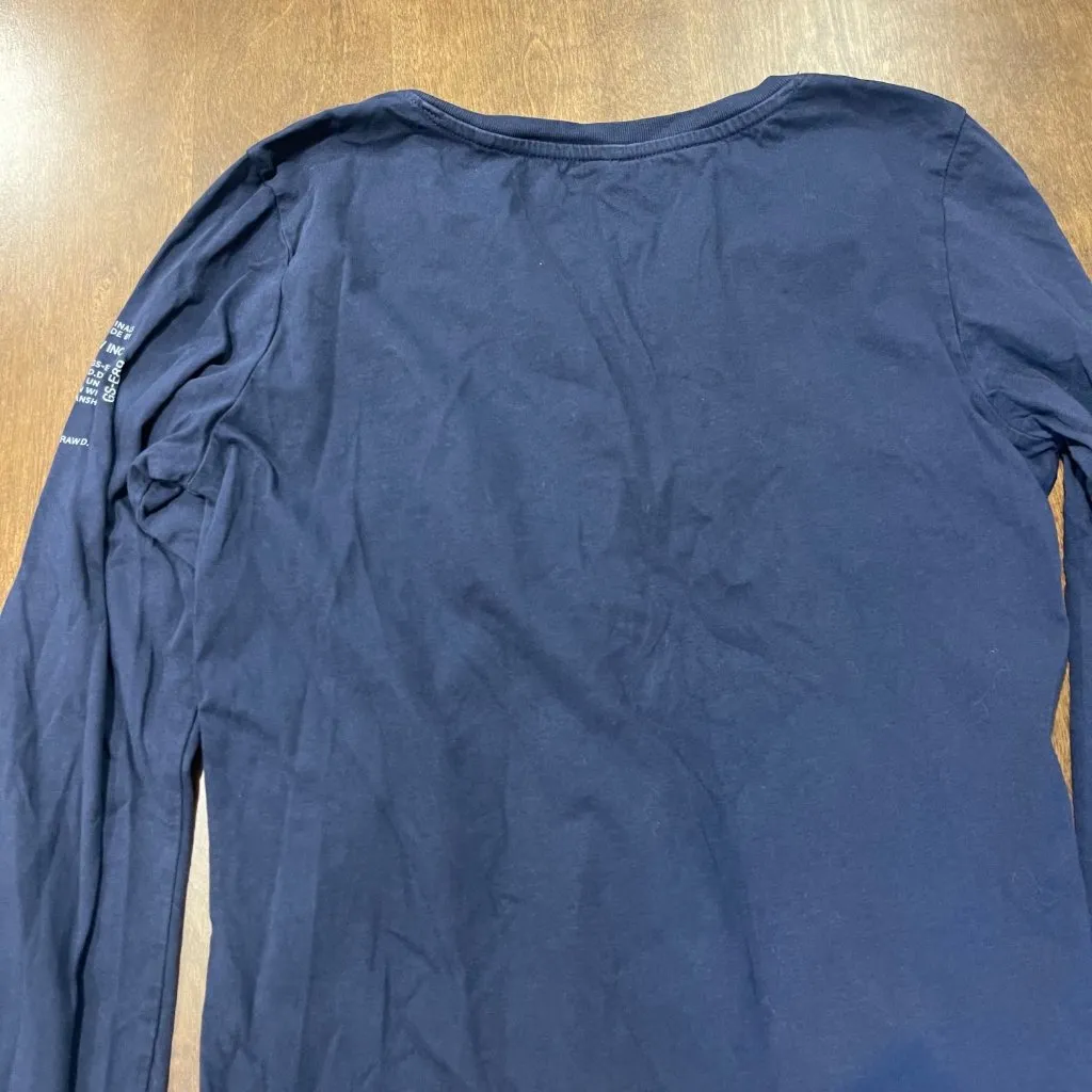 G-Star Raw Long Sleeve Tee Women's Size Small V Neck T-Shirt Cradle to Cradle‎ - Image 8