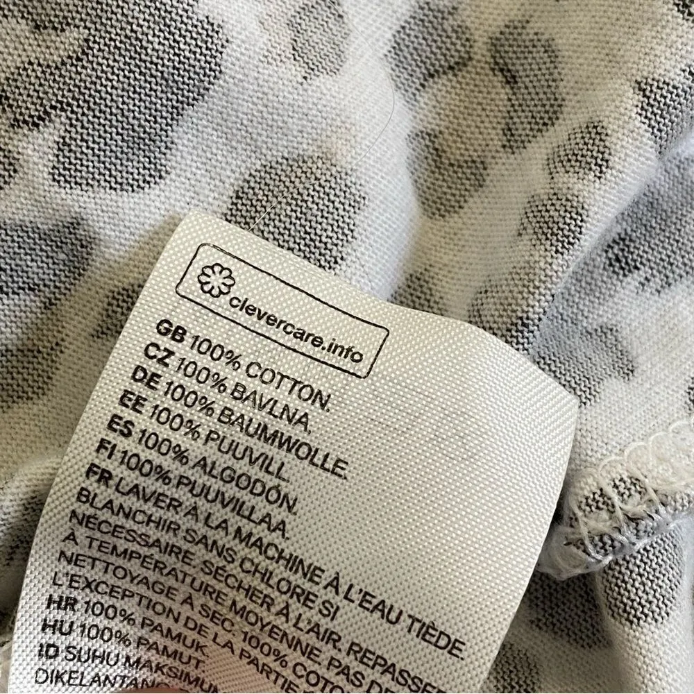 H&M Leopard Crop Top Divided Black Grey Stretchy Shirt Small - Image 8