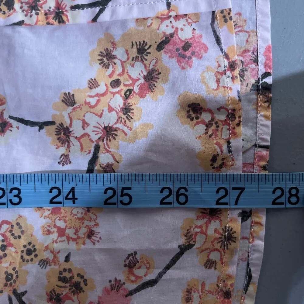 J. Crew Women's Pink Cotton Classic-fit Ruffleneck Shirt Cherry Blossoms Size 4 - Image 8