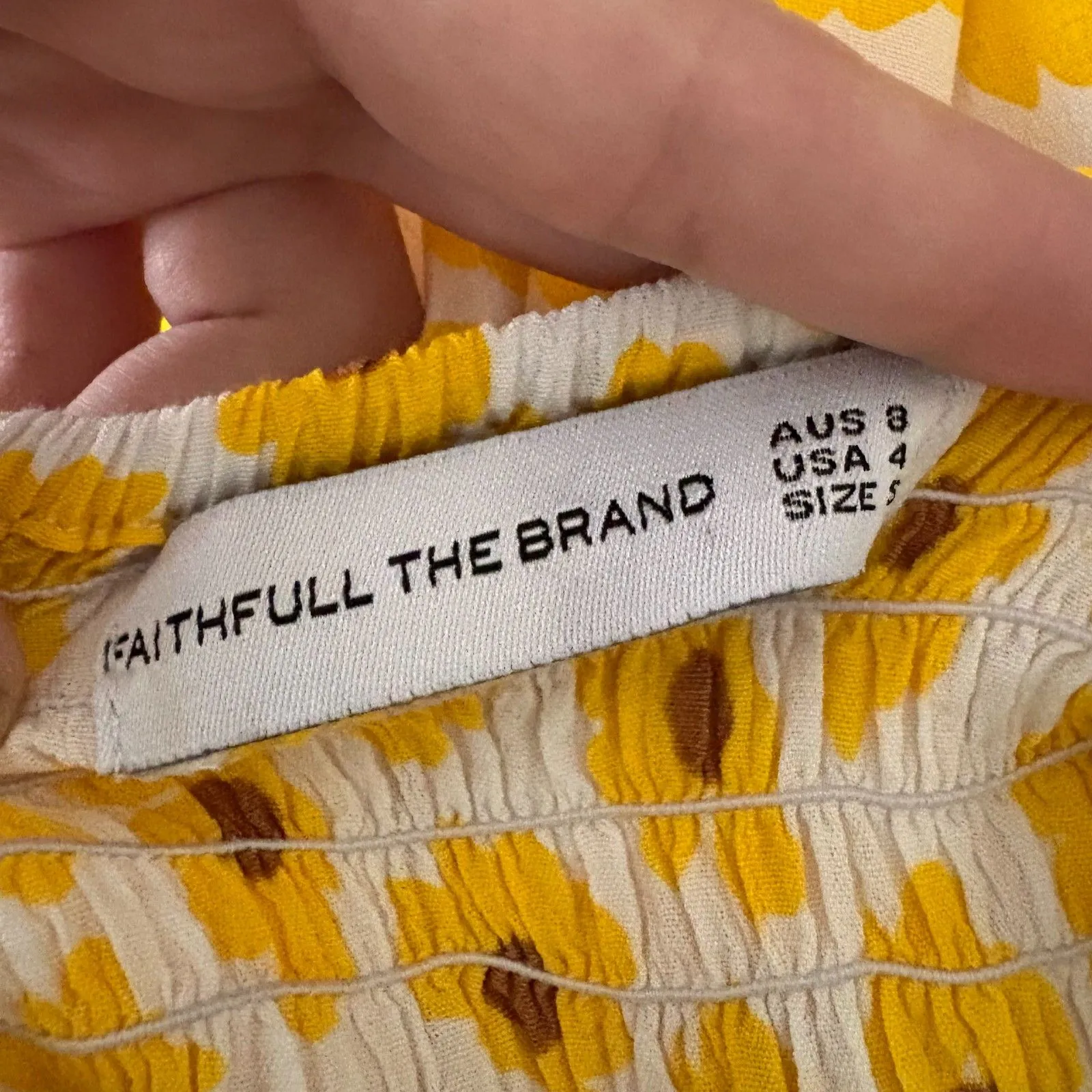 Faithfull the Brand Noemie Midi Dress Yellow Constance Floral Print Size‎ Small - Image 7