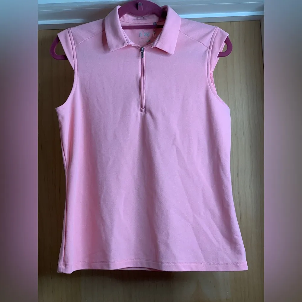 Nivo Sleeveless Half Zip Pink Top. Size - Image 2