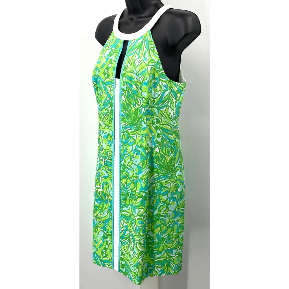 NWT Lilly Pulitzer Fresh Citrus Green Parrot Sheath Dress Women's Size 4 - Image 3