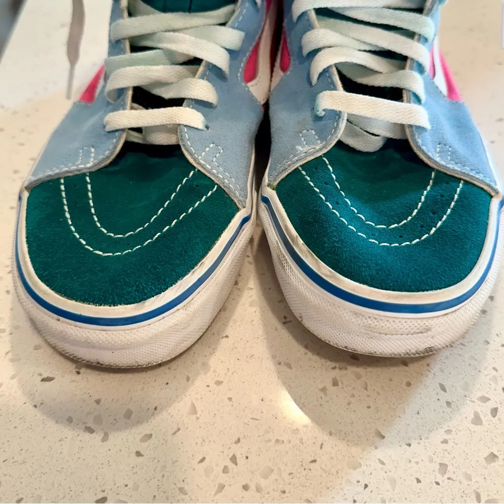 Vans  High-Top Sneakers - Pink, Blue, and Yellow Size: 8.0 - Image 4