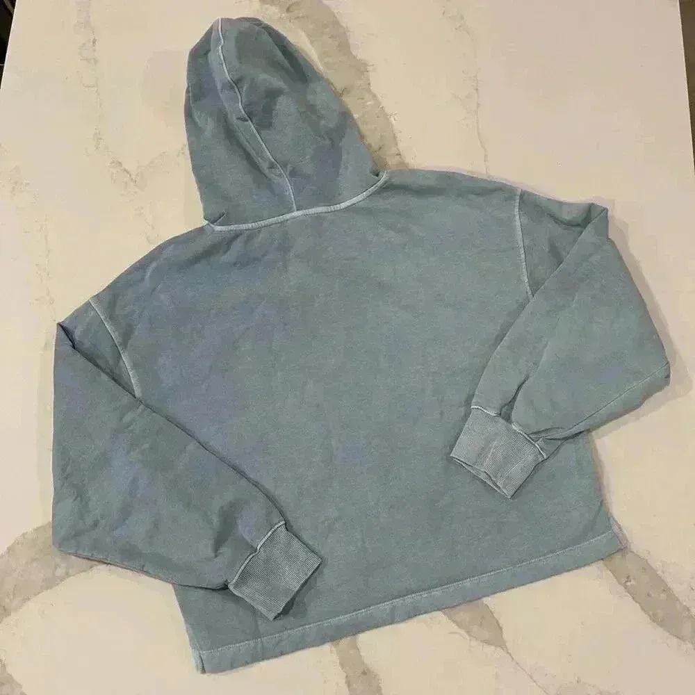 Old Navy Cozycore Long Sleeve Hoodie Sweatshirt Women's Medium Vintage Blue Wash - Image 7