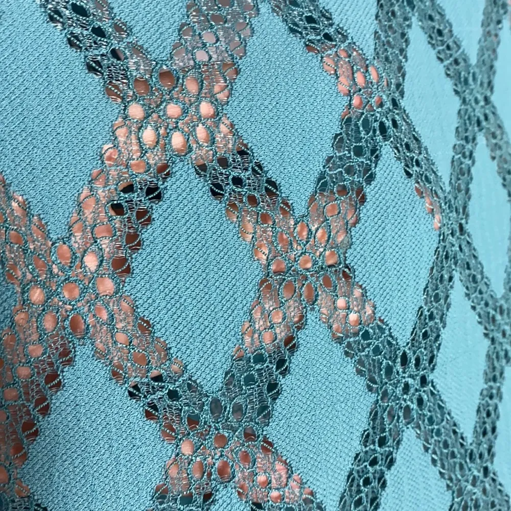 Maje Risange green diamond crochet flare dress - Image 7