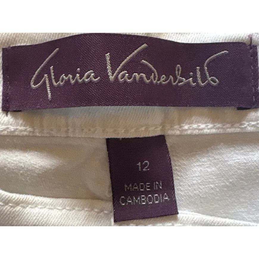Gloria Vanderbilt Womens White Cuff End Jeans Size 12 - Image 3